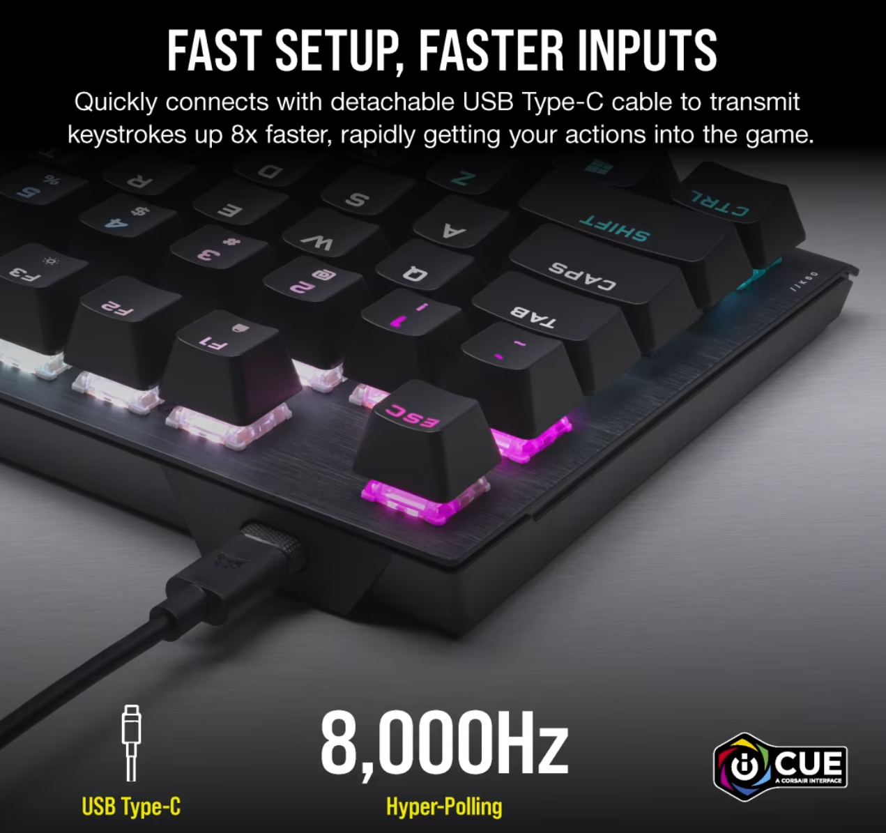 K60 PRO TKL RGB Tenkeyless Optical-Mechanical Gaming Keyboard OPX Switch